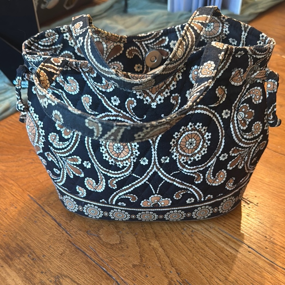 Vera Bradley Black and Tan Floral Tote